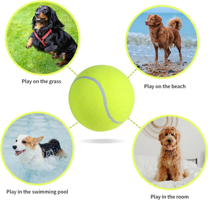 Giant Tennis Ball for Dogs Yellow Big 9.5" Pet Toy, Interactive Training Ball for Dogs, Ideal Birthday Gift, Pet Interactive Training Toy