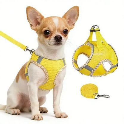 2Pcs Dog Harness and Leash Set, Adjustable No Pull Dog Chest Strap, Outdoor Walking Pet Supplies for Small Medium Large Dogs Reflective Step-In Dog Harness & Leash Set, Soft Mesh No Pull Puppy Vest Harness, Adjustable Lightweight Walking Gear Campingessen