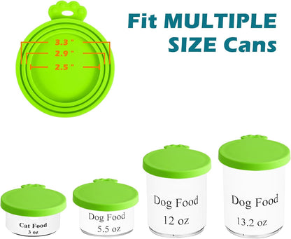 5 Packs Pet Food Can Covers Lids, Universal Size for Dog Cat Food | Silicone, 1 Fit 3 Standard Size Can Tops, Can Topper for Wet Food, BPA Free, Dishwasher Safe