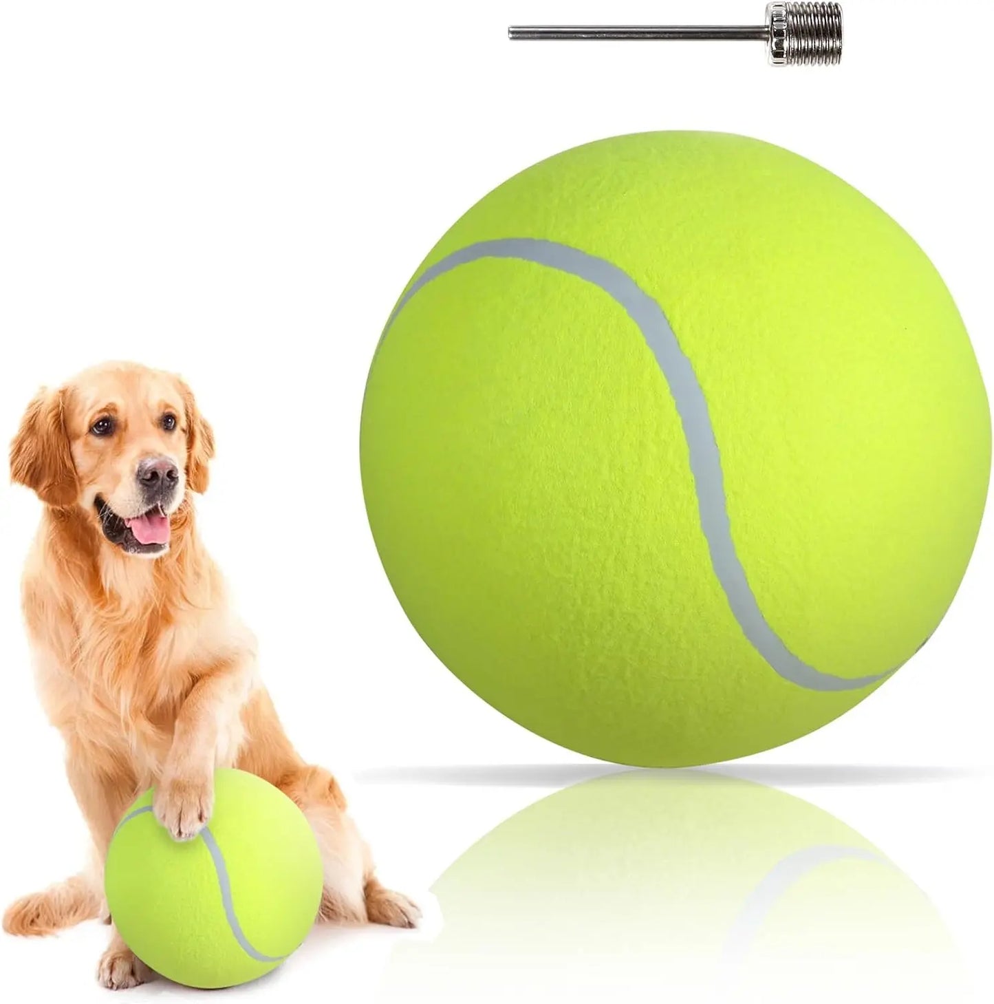 Giant Tennis Ball for Dogs Yellow Big 9.5" Pet Toy, Interactive Training Ball for Dogs, Ideal Birthday Gift, Pet Interactive Training Toy