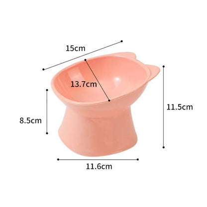New Design Cat Bowl Anti-Tip Feeding and Drinking Bowl Nordic Style Square Mouth Double-Ear High-Leg Cat Bowl Pet Supplies