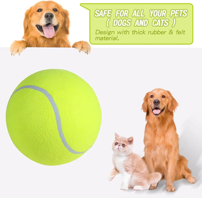 Giant Tennis Ball for Dogs Yellow Big 9.5" Pet Toy, Interactive Training Ball for Dogs, Ideal Birthday Gift, Pet Interactive Training Toy