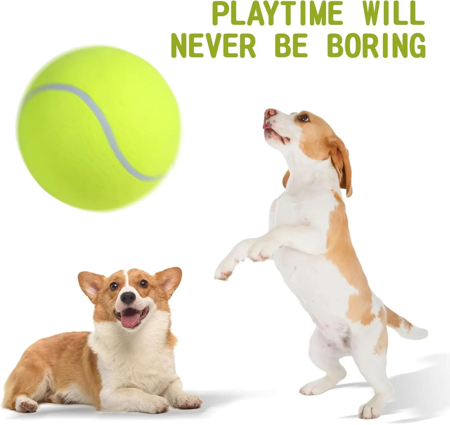 Giant Tennis Ball for Dogs Yellow Big 9.5" Pet Toy, Interactive Training Ball for Dogs, Ideal Birthday Gift, Pet Interactive Training Toy