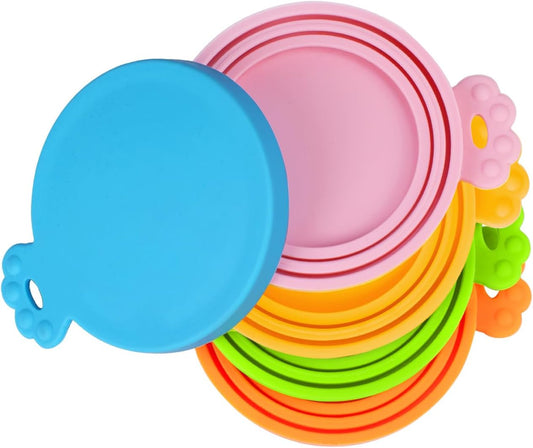 5 Packs Pet Food Can Covers Lids, Universal Size for Dog Cat Food | Silicone, 1 Fit 3 Standard Size Can Tops, Can Topper for Wet Food, BPA Free, Dishwasher Safe
