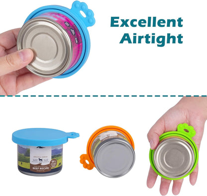 5 Packs Pet Food Can Covers Lids, Universal Size for Dog Cat Food | Silicone, 1 Fit 3 Standard Size Can Tops, Can Topper for Wet Food, BPA Free, Dishwasher Safe