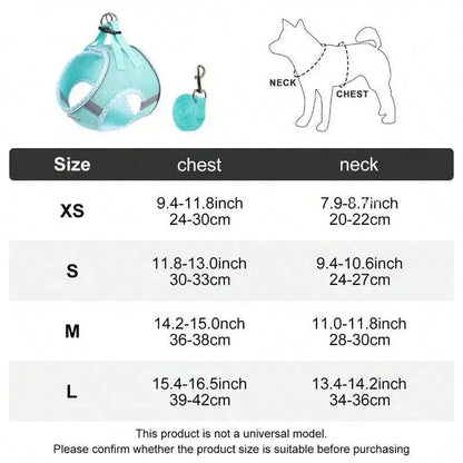 2Pcs Dog Harness and Leash Set, Adjustable No Pull Dog Chest Strap, Outdoor Walking Pet Supplies for Small Medium Large Dogs Reflective Step-In Dog Harness & Leash Set, Soft Mesh No Pull Puppy Vest Harness, Adjustable Lightweight Walking Gear Campingessen
