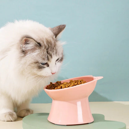 New Design Cat Bowl Anti-Tip Feeding and Drinking Bowl Nordic Style Square Mouth Double-Ear High-Leg Cat Bowl Pet Supplies